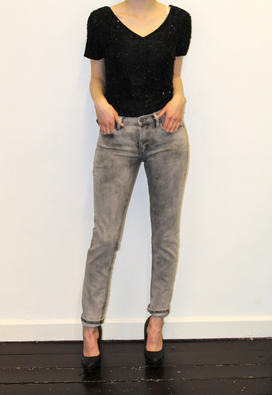 Vintage 90s Grunge Grey Denim skinny cheap monday Jeans | Pretty Disturbia