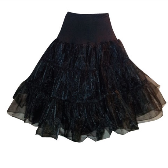 BLACK PETTICOAT NET 50'S STYLE ROCKABILLY UNDERSKIRT
