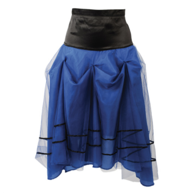 BLUE DROP WAIST RIBBON GATHER SKIRT