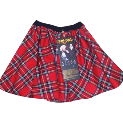 KIDS RED TARTAN MINI FULL CIRCLE SKIRT