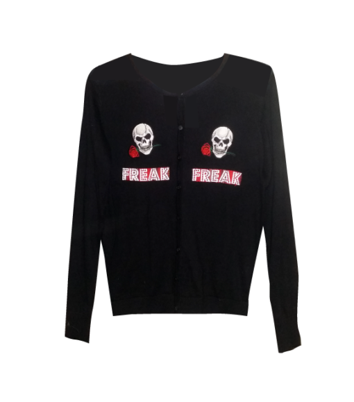 BLACK SKULLS FREAK CARDIGAN