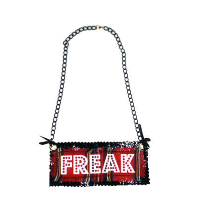 RED TARTAN FREAK NECKLACE