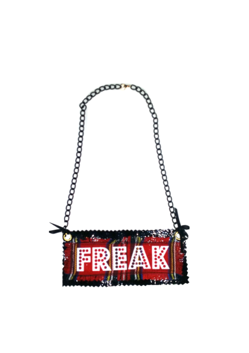 RED TARTAN FREAK NECKLACE