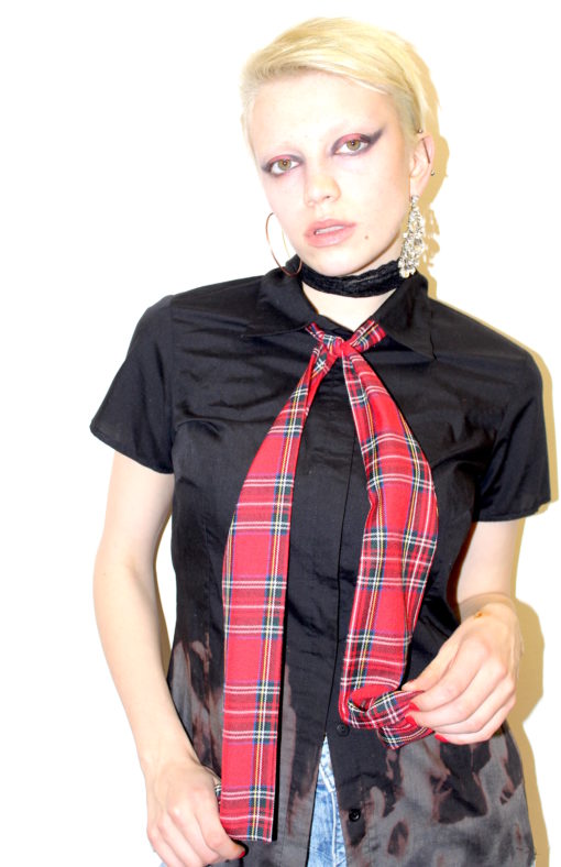 RED TARTAN NECK HEAD SCARF - Image 3