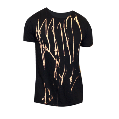 BLACK UNISEX ACID WASH DRIPS GRUNGE TEE