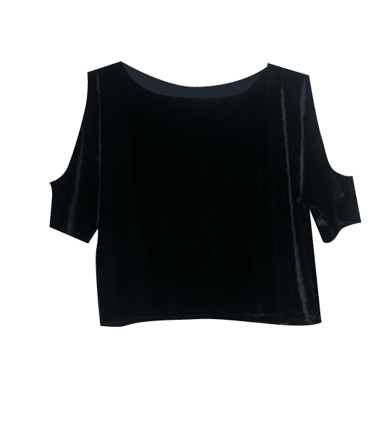 BLACK VELVET HANDMADE CUT OUT CROP TOP | Pretty Disturbia