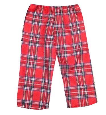 KIDS RED TARTAN CROPPED CAPRI TROUSERS