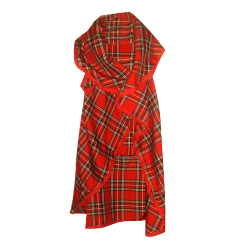 KIDS RED TARTAN CAPE