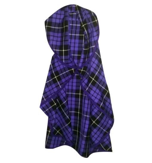 KIDS PURPLE TARTAN CAPE
