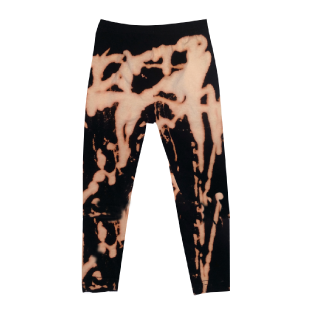 KIDS BLACK ACID WASH GRUNGE LEGGINGS