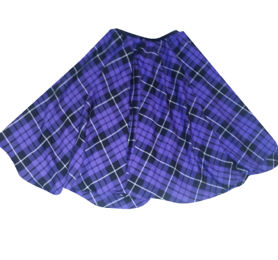PURPLE TARTAN MIDI CIRCLE SKIRT
