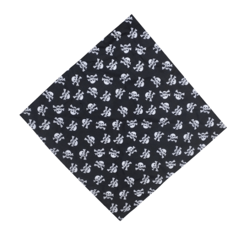 HANDMADE BLACK WHITE SKULL PRINT BANDANA HEAD NECK SCARF | Pretty Disturbia