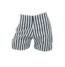 BLACK AND WHITE STRIPE PRINTED SHORTS