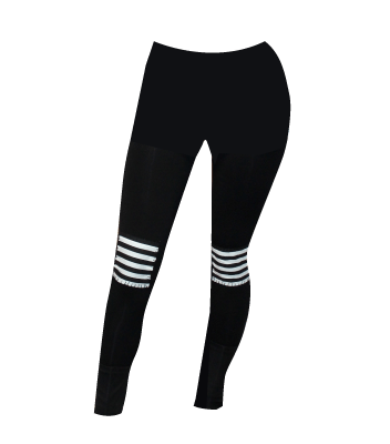 BLACK & WHITE STRIPED PATCH LEGGINGS