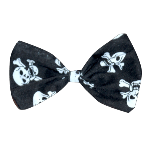 BLACK SKULLS & STRIPES HAIR BOW