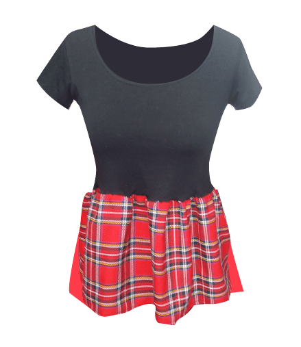 tartan peplum top