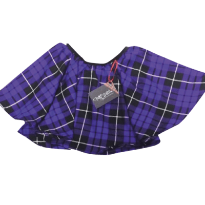 PURPLE TARTAN MINI SKATER SKIRT