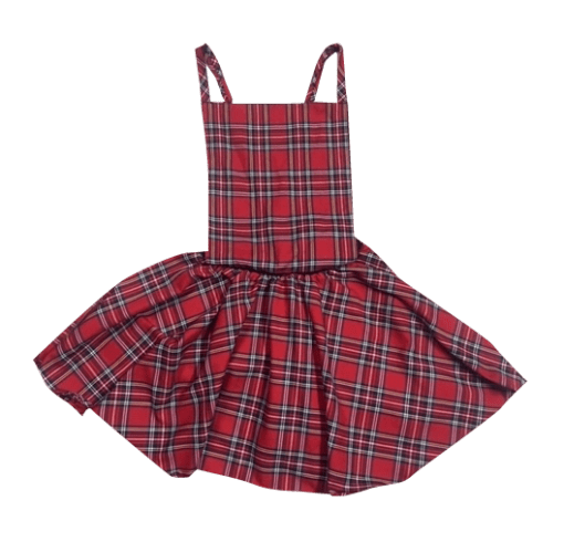 RED TARTAN PINAFORE DRESS