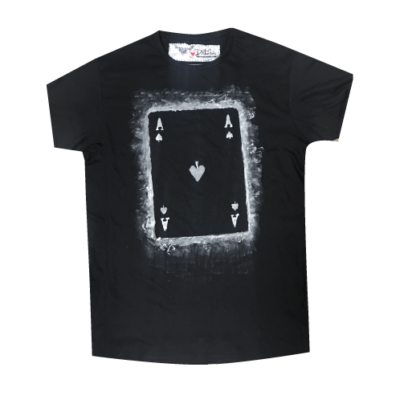 BLACK UNISEX ACE OF SPADES PRINT TEE