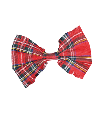 KIDS RED TARTAN HAIR BOW
