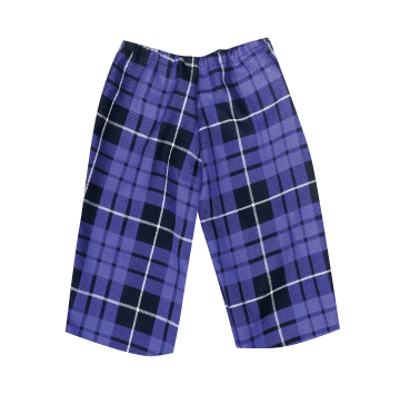 BABIES CROPPED TROUSERS PURPLE TARTAN