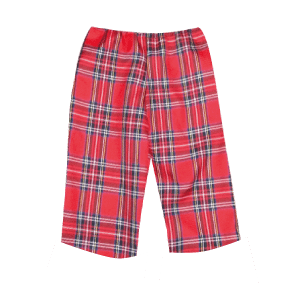 BABIES CROPPED TROUSERS RED TARTAN