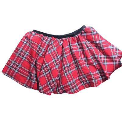 RED TARTAN MINI SKATER SKIRT