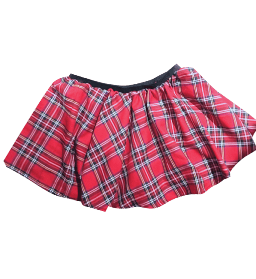 RED TARTAN MINI SKATER SKIRT