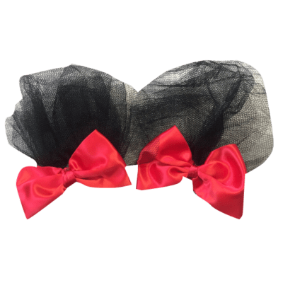 RED NETTED HAIR BOWS