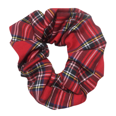RED TARTAN SCRUNCHIE