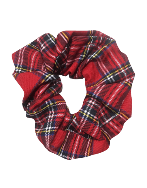 RED TARTAN SCRUNCHIE