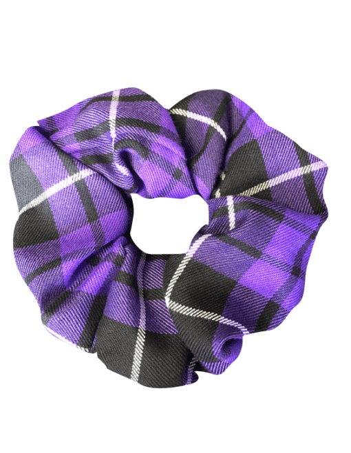 PURPLE TARTAN SCRUNCHIE
