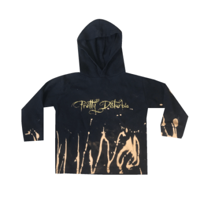 BABIES BLACK ACID WASH LOGO HOODIE