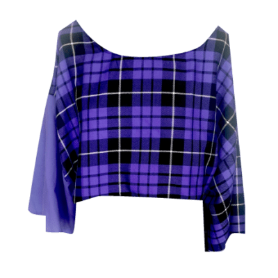 PURPLE TARTAN BOXY CROP TOP