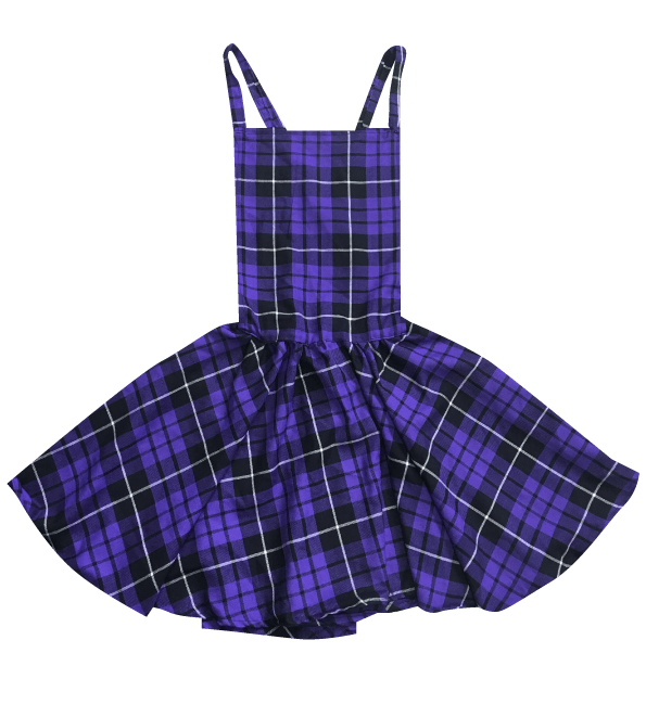 purple pinafore dress