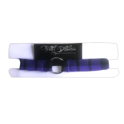 PURPLE TARTAN RING PUNK CHOKER