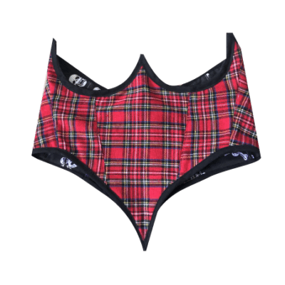 RED TARTAN UNDER BUST CORSET