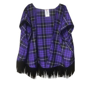 PURPLE TARTAN TASSEL KIMONO