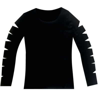 BLACK SLASH ARM LONG SLEEVE  PUNK TOP