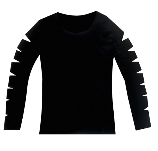 BLACK SLASH ARM LONG SLEEVE  PUNK TOP