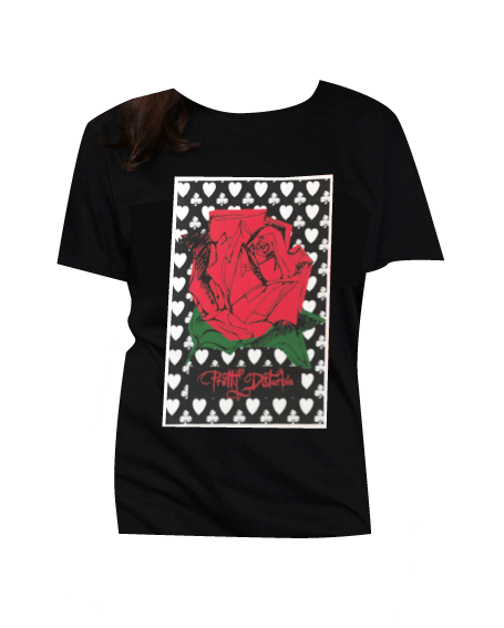 BLACK UNISEX ROCK ROSE GRAPHIC TEE - Pretty Disturbia