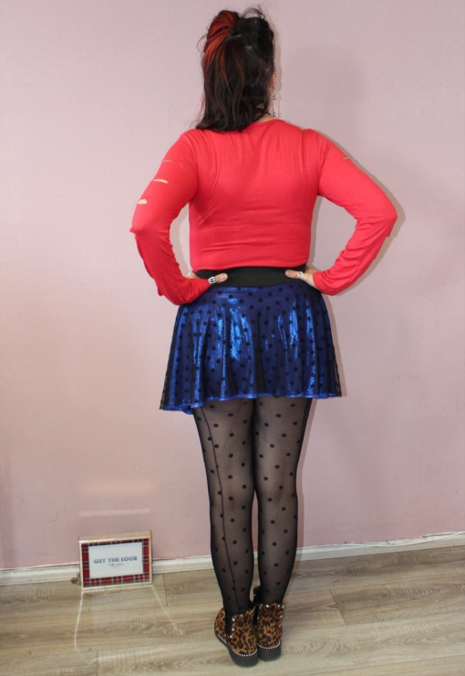 RED SLASH ARM LONG SLEEVE PUNK TOP - Image 3