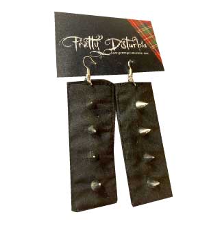 BLACK STUDDED SPIKE EARRINGS