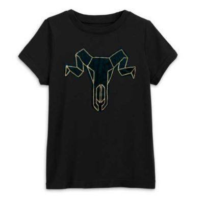 BLACK UNISEX HAND PAINTED BLEACH STAG TEE