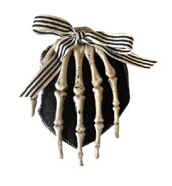 BLACK & WHITE SKULL HAND FASCINATOR