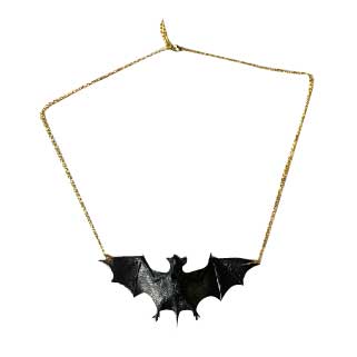 BLACK BAT STATEMENT NECKLACE