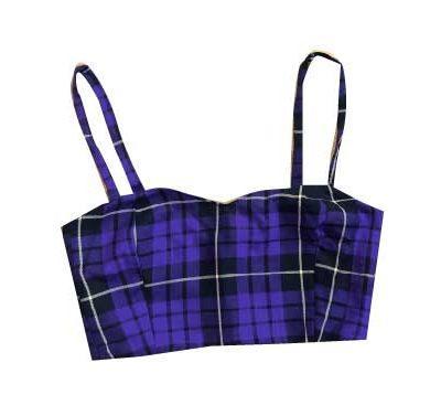 PURPLE TARTAN BRALET CROP TOP