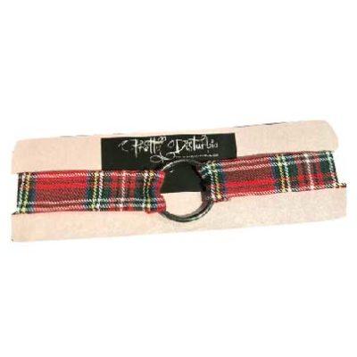 RED TARTAN RING PUNK CHOKER