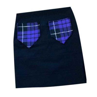 BLACK PURPLE TARTAN PATCH POCKET SKIRT