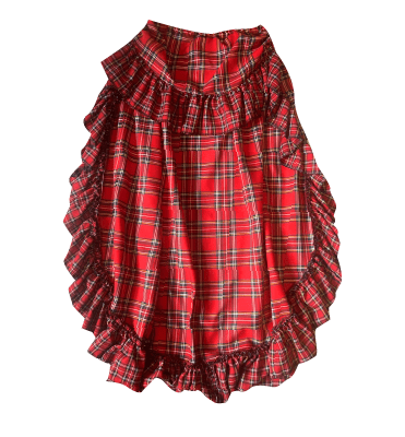 RED TARTAN FRILL BURLESQUE SKIRT